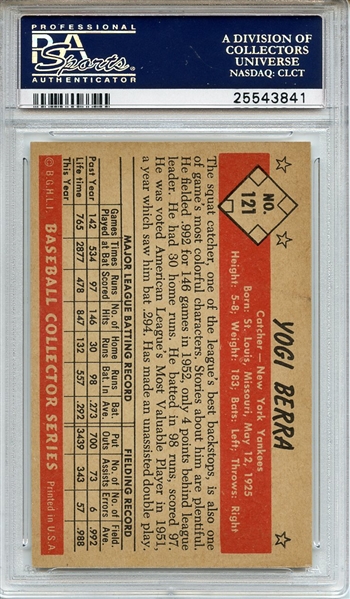 1953 Bowman Color 121 Yogi Berra PSA NM-MT 8