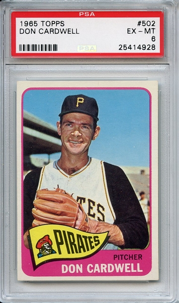 1965 Topps 502 Don Cardwell PSA EX-MT 6
