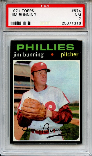 1971 Topps 574 Jim Bunning PSA NM 7