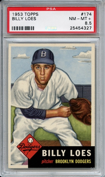 1953 Topps 174 Billy Loes PSA NM-MT+ 8.5