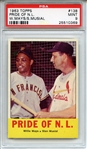 1963 Topps 138 Pride of NL Mays & Musial PSA MINT 9