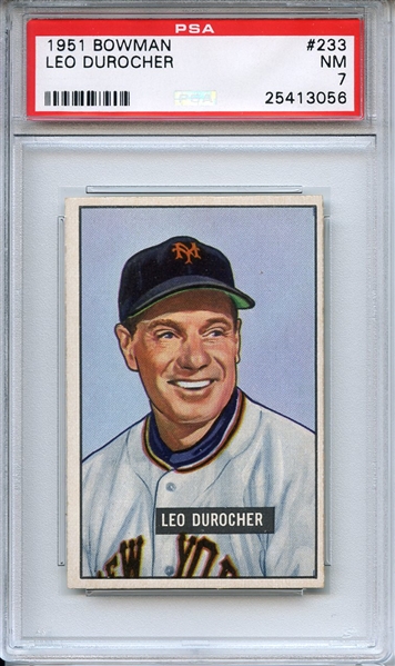 1951 Bowman 233 Leo Durocher PSA NM 7