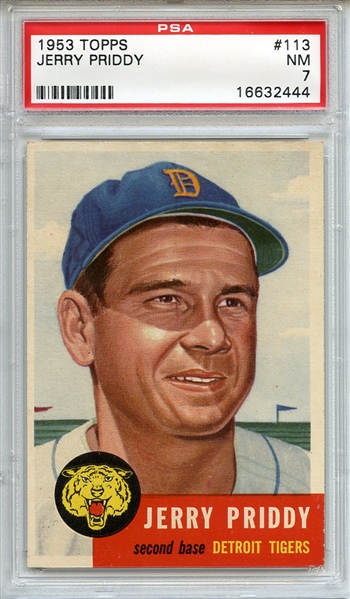1953 Topps 113 Jerry Priddy PSA NM 7