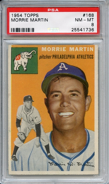 1954 Topps 168 Morrie Martin PSA NM-MT 8