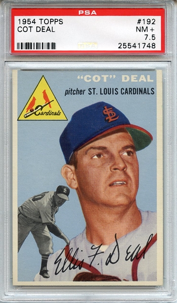 1954 Topps 192 Cot Deal PSA NM+ 7.5