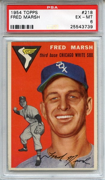 1954 Topps 218 Fred Marsh PSA EX-MT 6