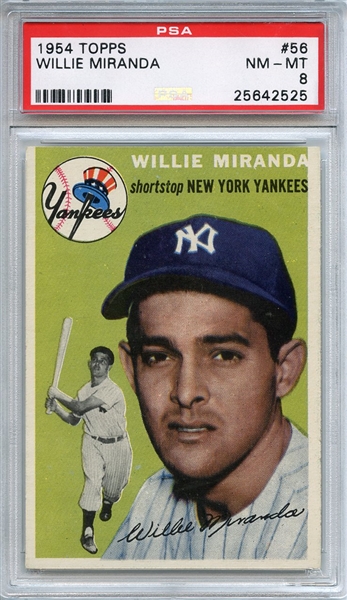 1954 Topps 56 Willie Miranda PSA NM-MT 8