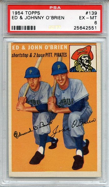 1954 Topps 139 Ed & Johnny O'Brien PSA EX-MT 6