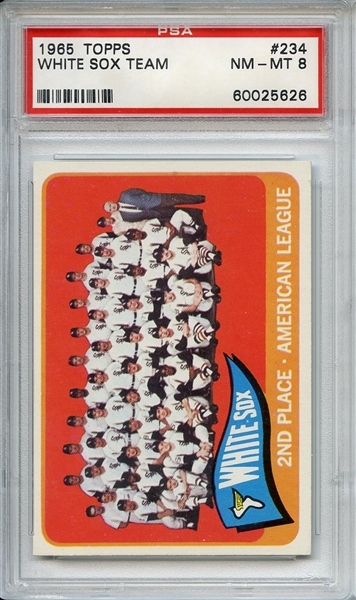 1965 Topps 234 White Sox Team PSA NM-MT 8
