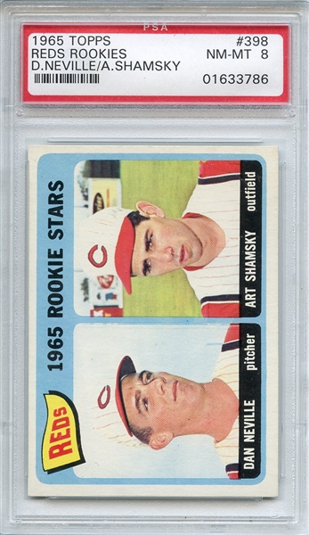 1965 Topps 398 Reds Rookies D.Neville/A.Shamsky PSA NM-MT 8