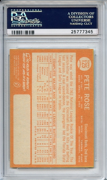 1964 Topps 125 Pete Rose PSA NM-MT 8