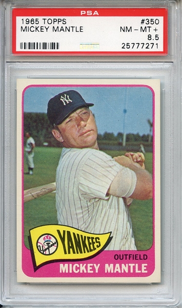 1965 Topps 350 Mickey Mantle PSA NM-MT+ 8.5