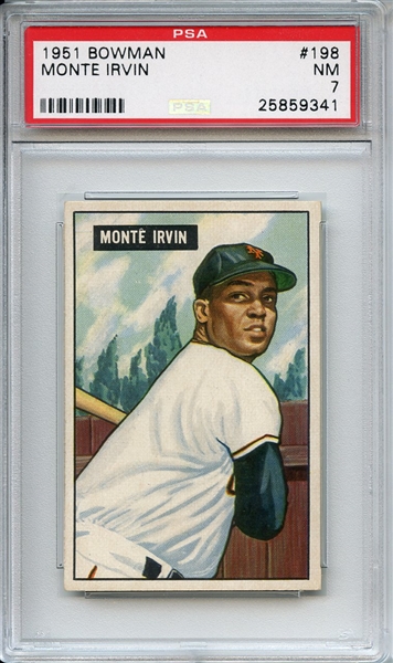 1951 Bowman 198 Monte Irvin RC PSA NM 7