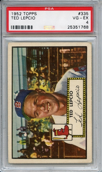1952 Topps 335 Ted Lepcio PSA VG-EX 4