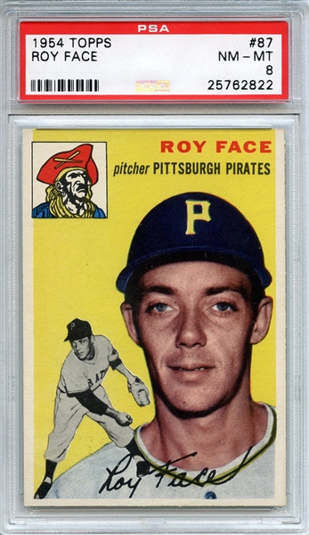 1954 Topps 87 Roy Face PSA NM-MT 8