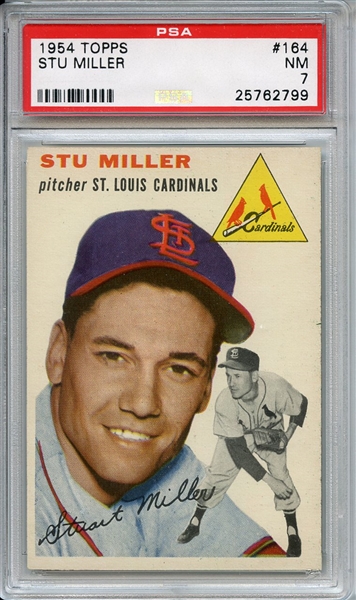 1954 Topps 164 Stu Miller PSA NM 7