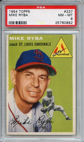 1954 Topps 237 Mike Ryba PSA NM-MT 8