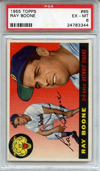 1955 Topps 65 Ray Boone PSA EX-MT 6