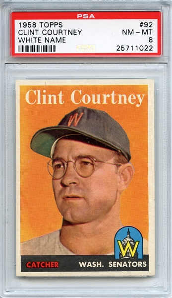 1958 Topps 92 Clint Courtney PSA NM-MT 8