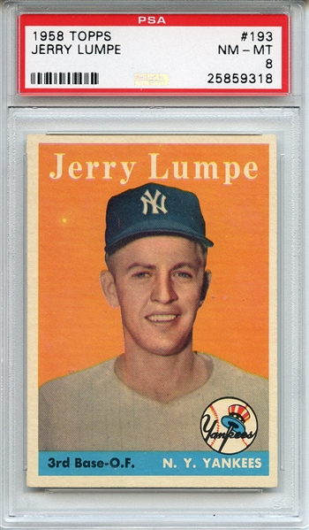 1958 Topps 193 Jerry Lumpe PSA NM-MT 8