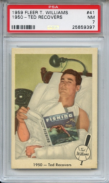1959 Fleer Ted Williams 41 Ted Recovers PSA NM 7