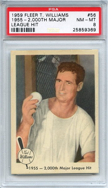 1959 Fleer Ted Williams 56 2000th Major League Hit PSA NM-MT 8