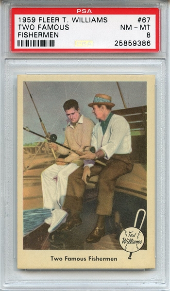 1959 Fleer Ted Williams 67 Two Famous Fisherman PSA NM-MT 8