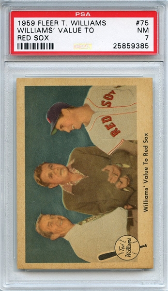1959 Fleer Ted Williams 75 Value to Redsox PSA NM 7