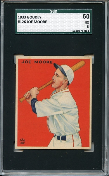 1933 Goudey 126 Joe Moore SGC EX 60 / 5
