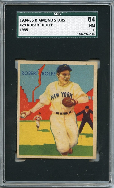 1934-36 Diamond Stars 29 Robert Rolfe SGC NM 84 / 7
