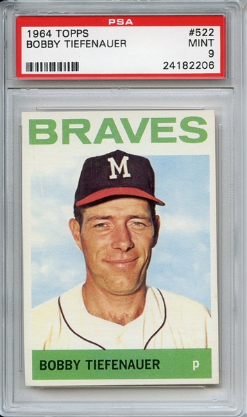 1964 Topps 522 Bobby Tiefenauer PSA MINT 9