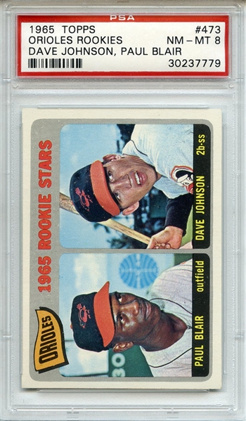1965 Topps 473 Baltimore Orioles Rookies Blair Johnson PSA NM-MT 8