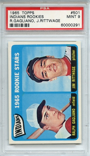 1965 Topps 501 Cleveland Indians Rookies PSA MINT 9