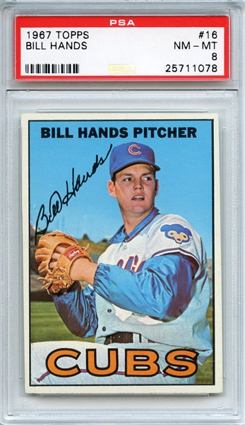 1967 Topps 16 Bill Hands PSA NM-MT 8