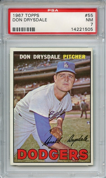 1967 Topps 55 Don Drysdale PSA NM 7