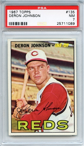 1967 Topps 135 Deron Johnson PSA NM 7