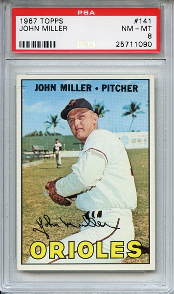 1967 Topps 141 John Miller PSA NM-MT 8