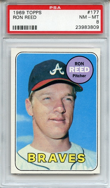 1969 Topps 177 Ron Reed PSA NM-MT 8