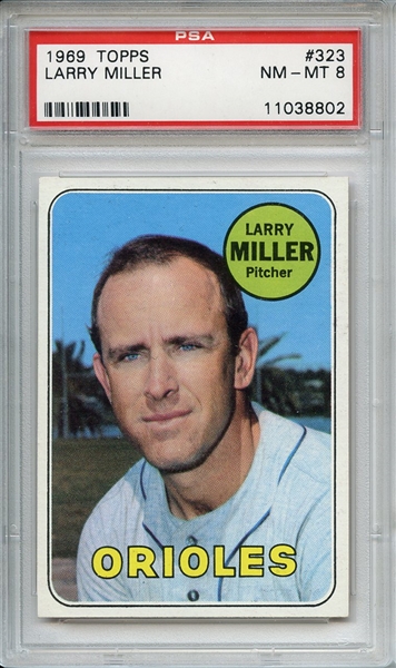 1969 Topps 323 Larry Miller PSA NM-MT 8