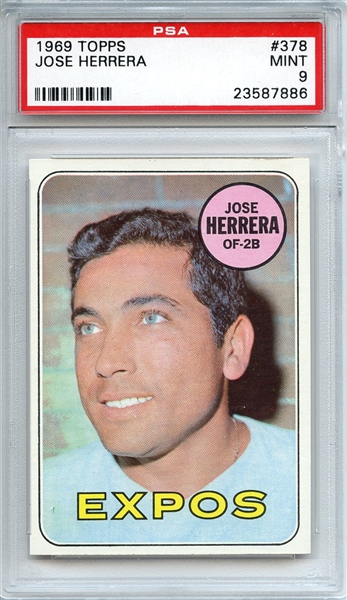 1969 Topps 378 Jose Herrera PSA MINT 9