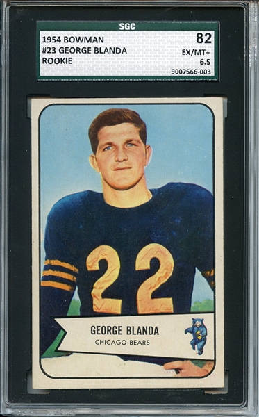 1954 Bowman 23 George Blanda RC SGC EX/MT+ 82 / 6.5