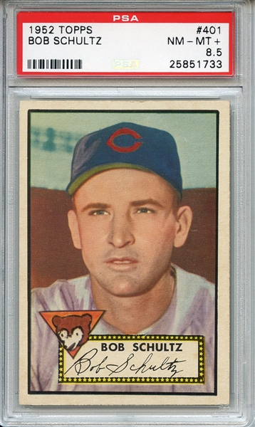 1952 Topps 401 Bob Schultz PSA NM-MT+ 8.5