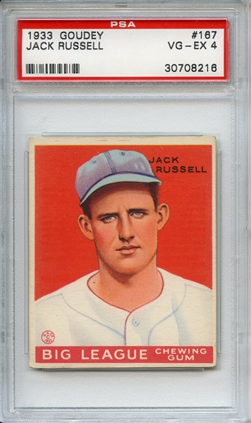 1933 Goudey 167 Jack Russell PSA VG-EX 4
