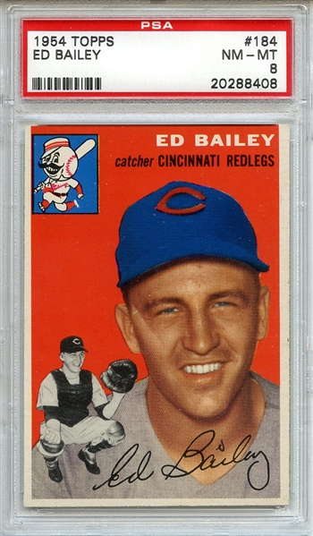1954 Topps 184 Ed Bailey PSA NM-MT 8