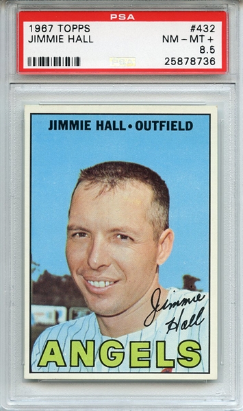 1967 Topps 432 Jimmie Hall PSA NM-MT+ 8.5