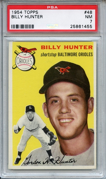 1954 Topps 48 Billy Hunter PSA NM 7