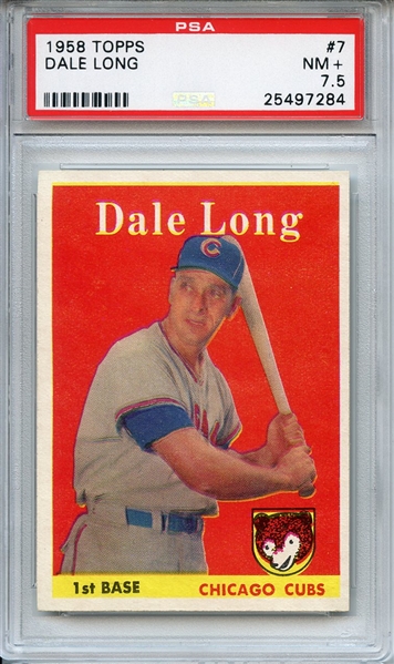 1958 Topps 7 Dale Long PSA NM+ 7.5