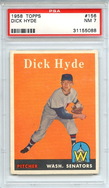 1958 Topps 156 Dick Hyde PSA NM 7