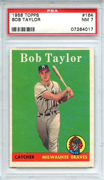 1958 Topps 164 Bob Taylor PSA NM 7