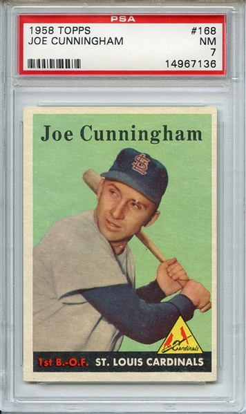 1958 Topps 168 Joe Cunningham PSA NM 7